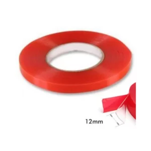 CINTA DOBLE FAZ ROJA 12MM x 50MTS